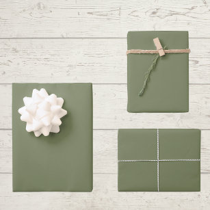 Sage Green Solid Colour Wrapping Paper Sheet