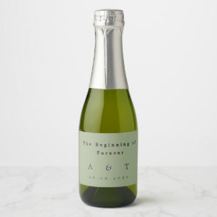 Sage Green Sparkling Wine Bottle Label