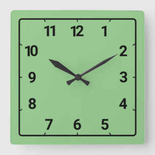 Sage green  square wall clock