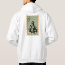 Sage Green Stamp Art Cool Man Horse Skeleton