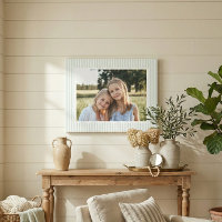 Sage Green Striped Family Photo Keepsake