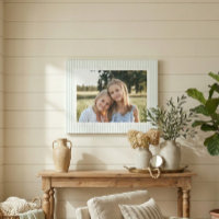 Sage Green Striped Family Photo Keepsake