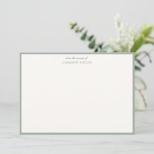 Sage Green Striped From Nursery Custom Baby Shower Thank You Card