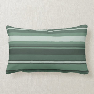 Sage green stripes lumbar pillow