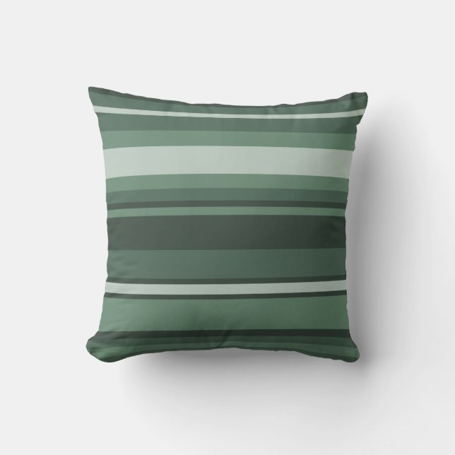 Sage green stripes throw pillow (Front)