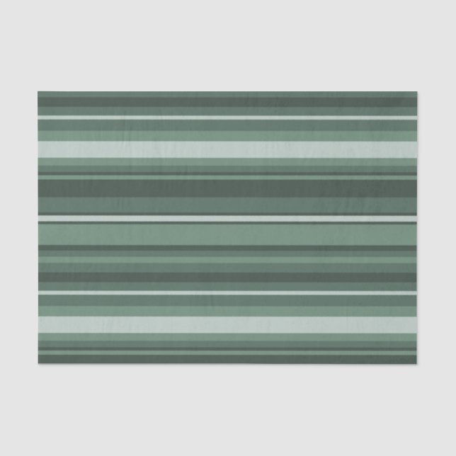 Sage green stripes tissue paper (Front)