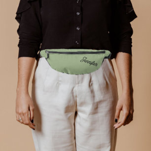 Sage Green Stylized Bridesmaid Name Fanny Pack