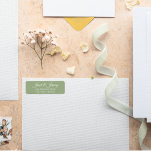 Sage Green Stylized Names Wedding Return Address