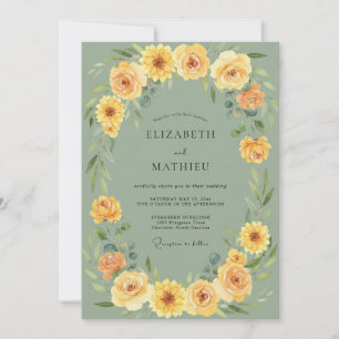 Sage Green Sun-Drenched Meadow Wedding Invitation