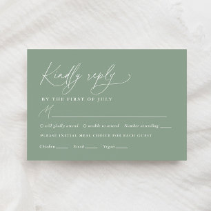 Sage Green Sunflower Wedding Menu