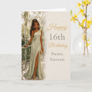 Sage Green Sweet Sixteen Birthday Card