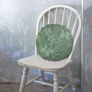 Sage Green Swirl Round Pillow