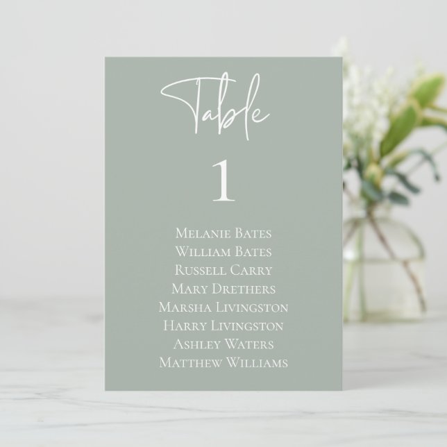 Sage Green Table Seating Card (Standing Front)