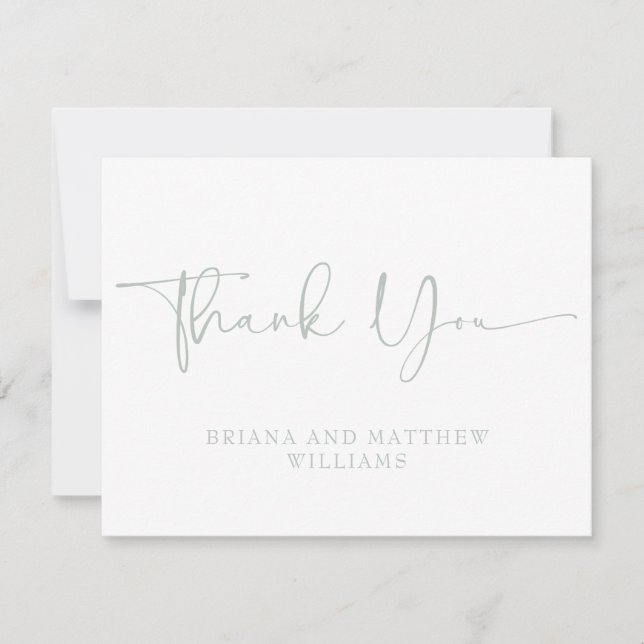 Sage Green Thank You Card (Front)