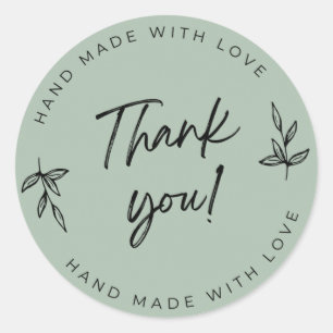 Sage Green Thank You Stickers