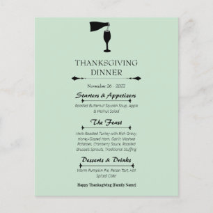 Sage Green Thanksgiving Dinner Event Flyer