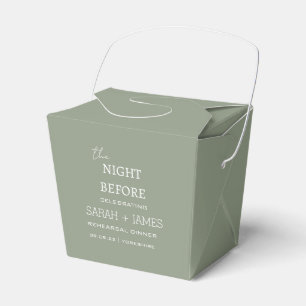 Sage Green the Night Before Rehearsal Dinner Party Favor Box