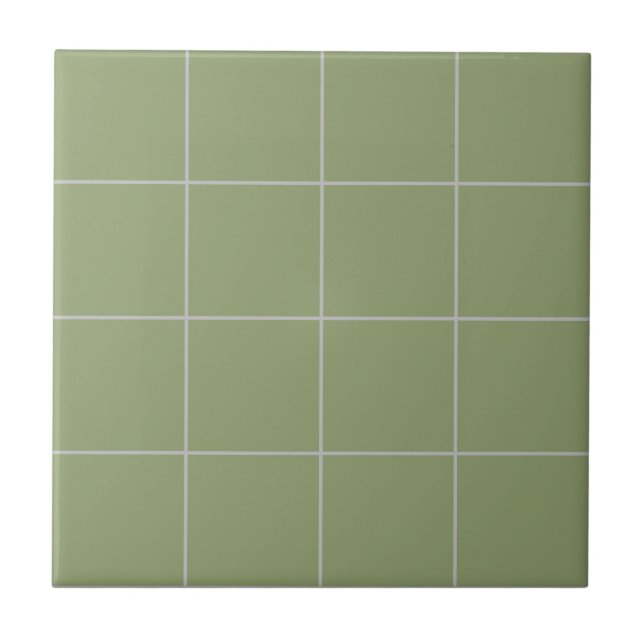 Sage Green Thin Grid Tile (Front)