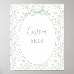 Sage Green Toile Custom sign
