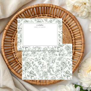 Sage Green Toile Seamless Pattern  Card