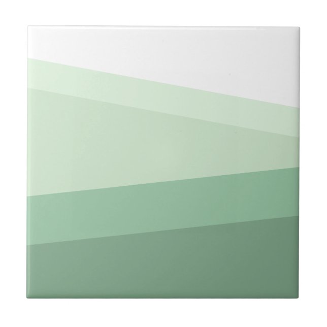 Sage Green Tones Geometric Pattern Tile (Front)