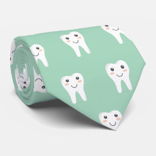Sage Green Tooth Teeth Dentist Dental Neck Ties