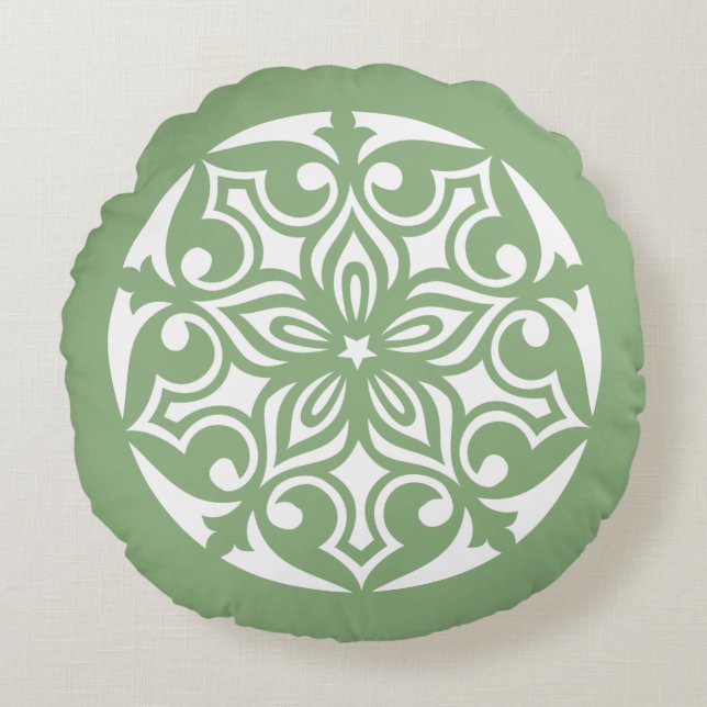 Sage Green TRIBAL CIRCLE OF LIFE Throw Pillow (Front)