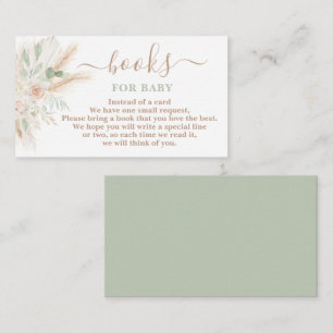 Sage Green Tropical Books for Baby Girl Card