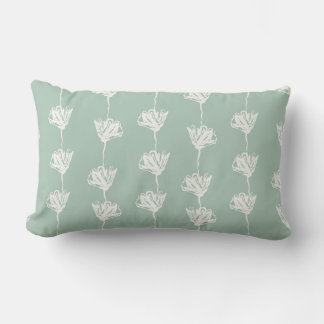 Sage Green Tulip Pattern  Lumbar Pillow