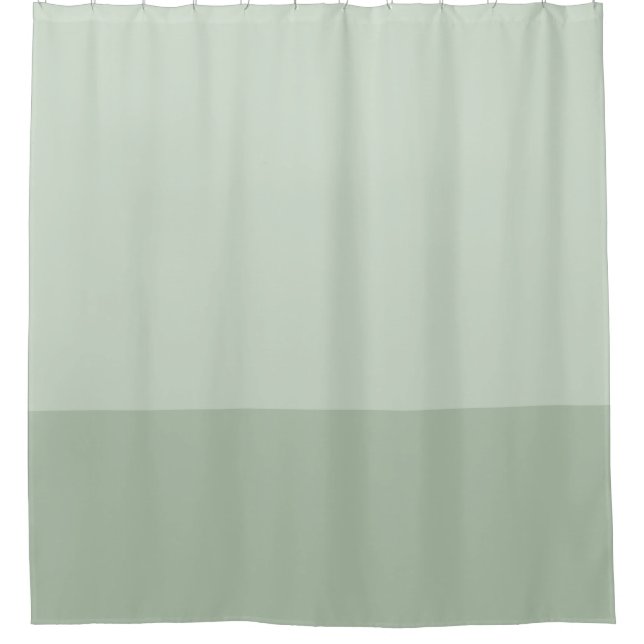 Sage Green two tone color block Shower Curtain (Front)