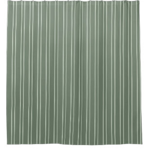 Sage Green two tone striped Shower Curtain