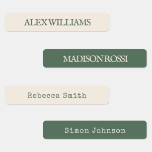 Sage Green Typewriter   Waterproof Name Labels