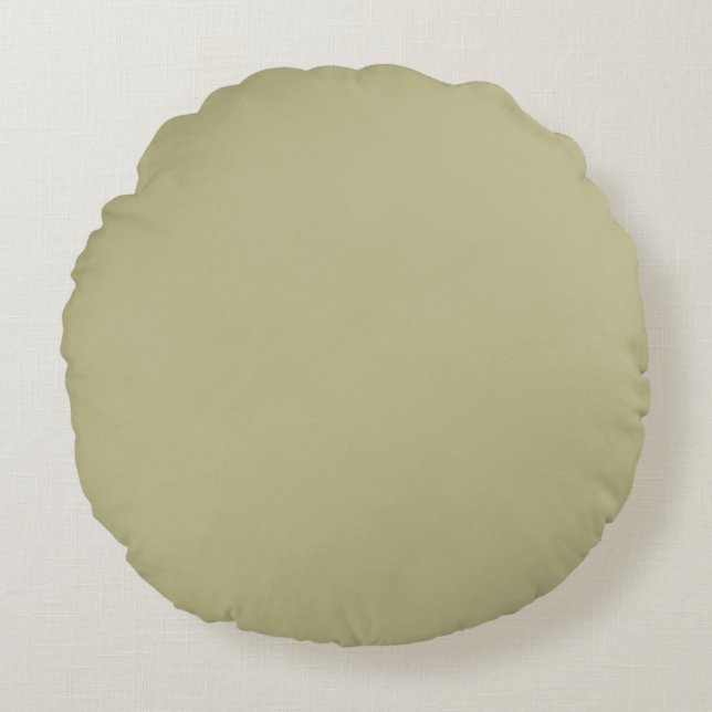 Sage Green Uniform Solid Boho Colours Round Pillow (Front)