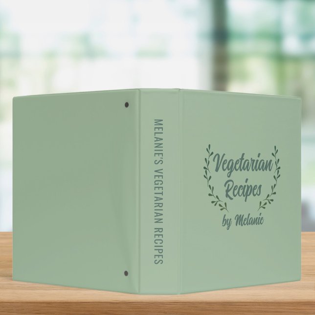Sage Green Vegetarian Recipe Binder (Vegetarian? Need a recipe binder? Add your name to this one!)