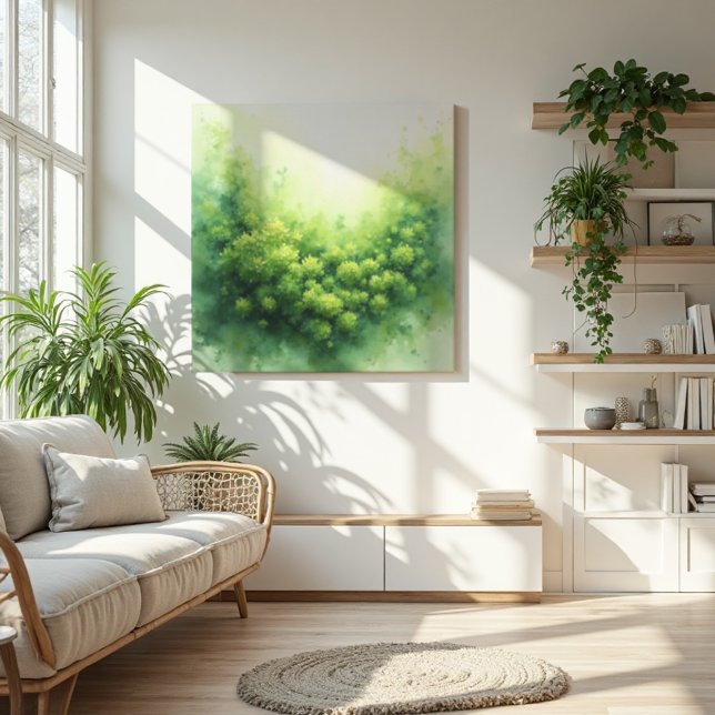 Sage Green Veil Moss Abstract - Organic Modern Canvas Print (Moss Abstract Canvas. Serene botanical style for modern living.)