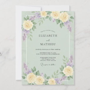 Sage Green Verdant Spring Wedding Invitation