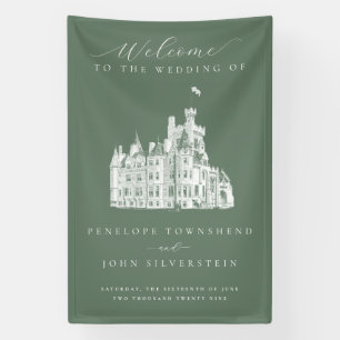 Sage Green Vintage Castle Destination Wedding Banner