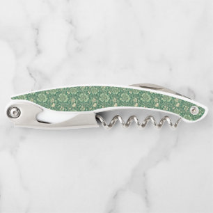 Sage Green Vintage Floral Pattern Corkscrew