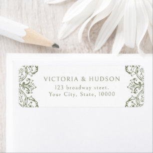Sage Green Vintage Frame Elegant Return Address