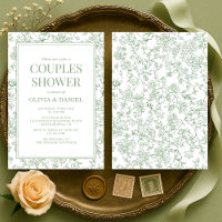 Sage Green Vintage French Floral Couples Shower