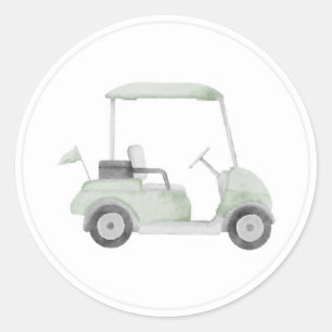 Sage green voiturette de golf autocollant
