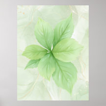 Sage Green Watercolor Botanical Minimalist Boho