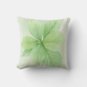 Sage Green Watercolor Botanical Minimalist Boho Throw Pillow