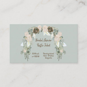 Sage Green Watercolor Bridal Shower Raffle Tickets Enclosure Card