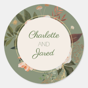 Sage Green Watercolor Floral Envelope Seal