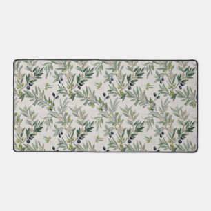 Sage Green Watercolor French Country Olive Desk Mat