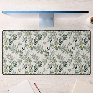 Sage Green Watercolor French Country Olive Desk Mat