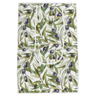 Sage Green Watercolor French Country Olive Medium Gift Bag
