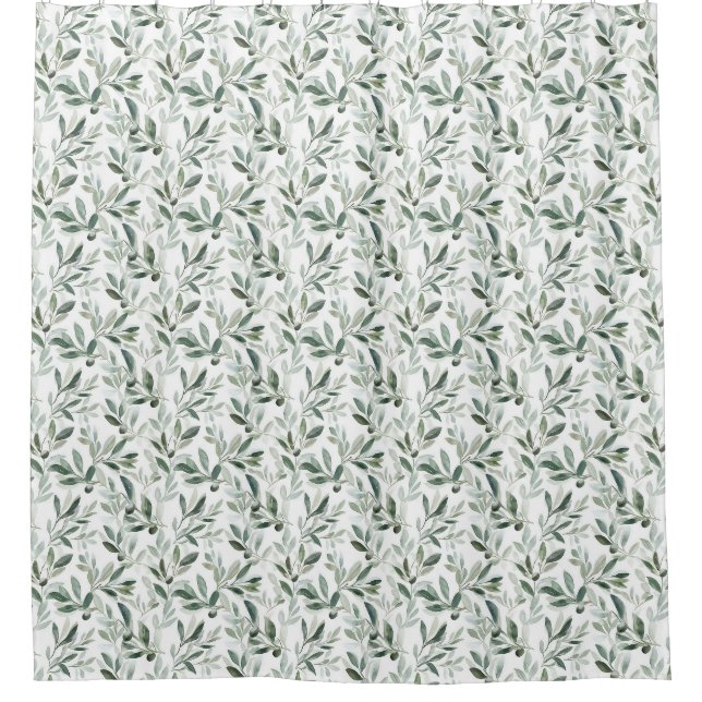 Sage Green Watercolor French Country Olive Pattern (Front)