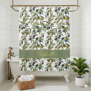 Sage Green Watercolor French Country Olive Pattern